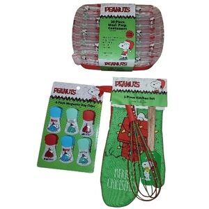 Peanuts Bundle Lot Of 3 Festive Christmas Kitchen Collection